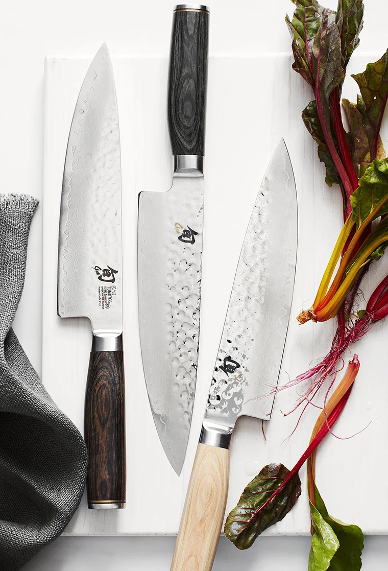 Shun Premier chef knives - Walnut, Grey, Blonde